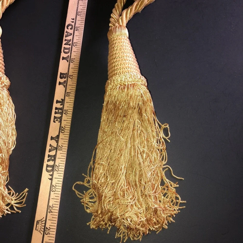 Heavy Tassel Curtain Tie Backs Set of‎ 2 Gold 7.5